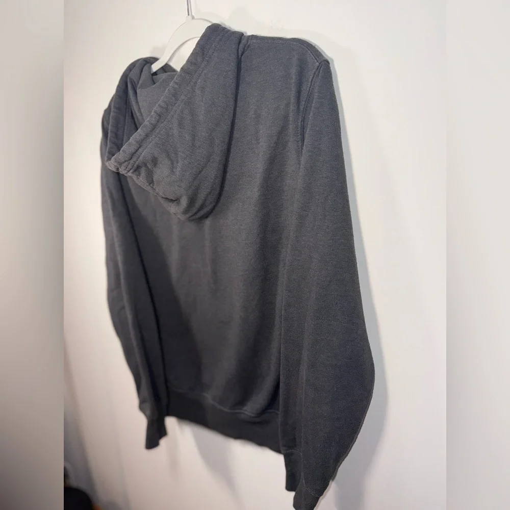The North Face Men's Grey/White Hoodie With Logo size Small